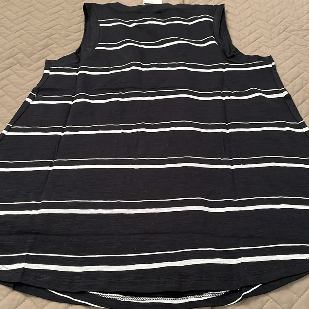 Mud Pie Black RIO STRIPE TANK TOP/NWT/Medium